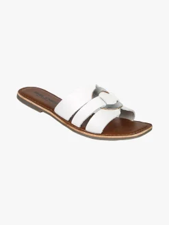 La Cuoieria Ciabatte donna in pelle - bianco