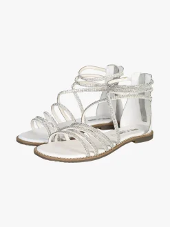 La Cuoieria Sandali donna gioiello in pelle con tallone chiuso e zip - bianco