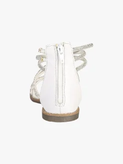 La Cuoieria Sandali donna gioiello in pelle con tallone chiuso e zip - bianco