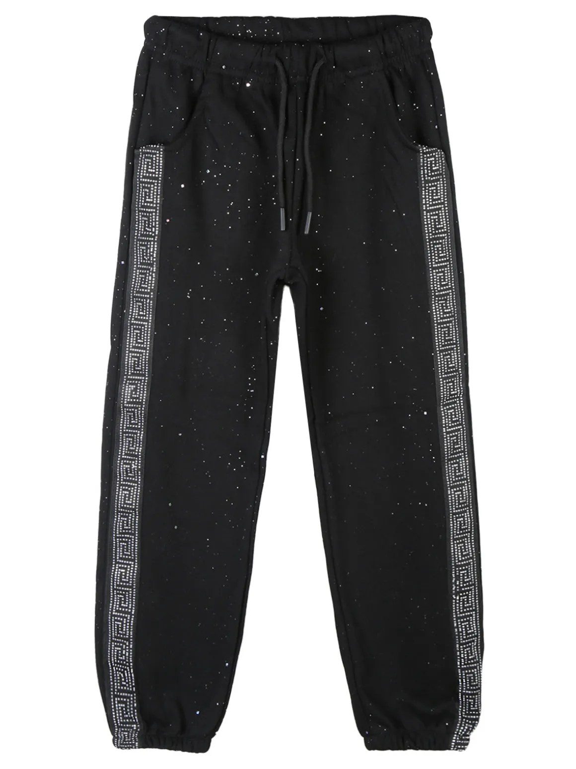 Lady Moda Completo tuta da bambina brillantinata con cappuccio e zip