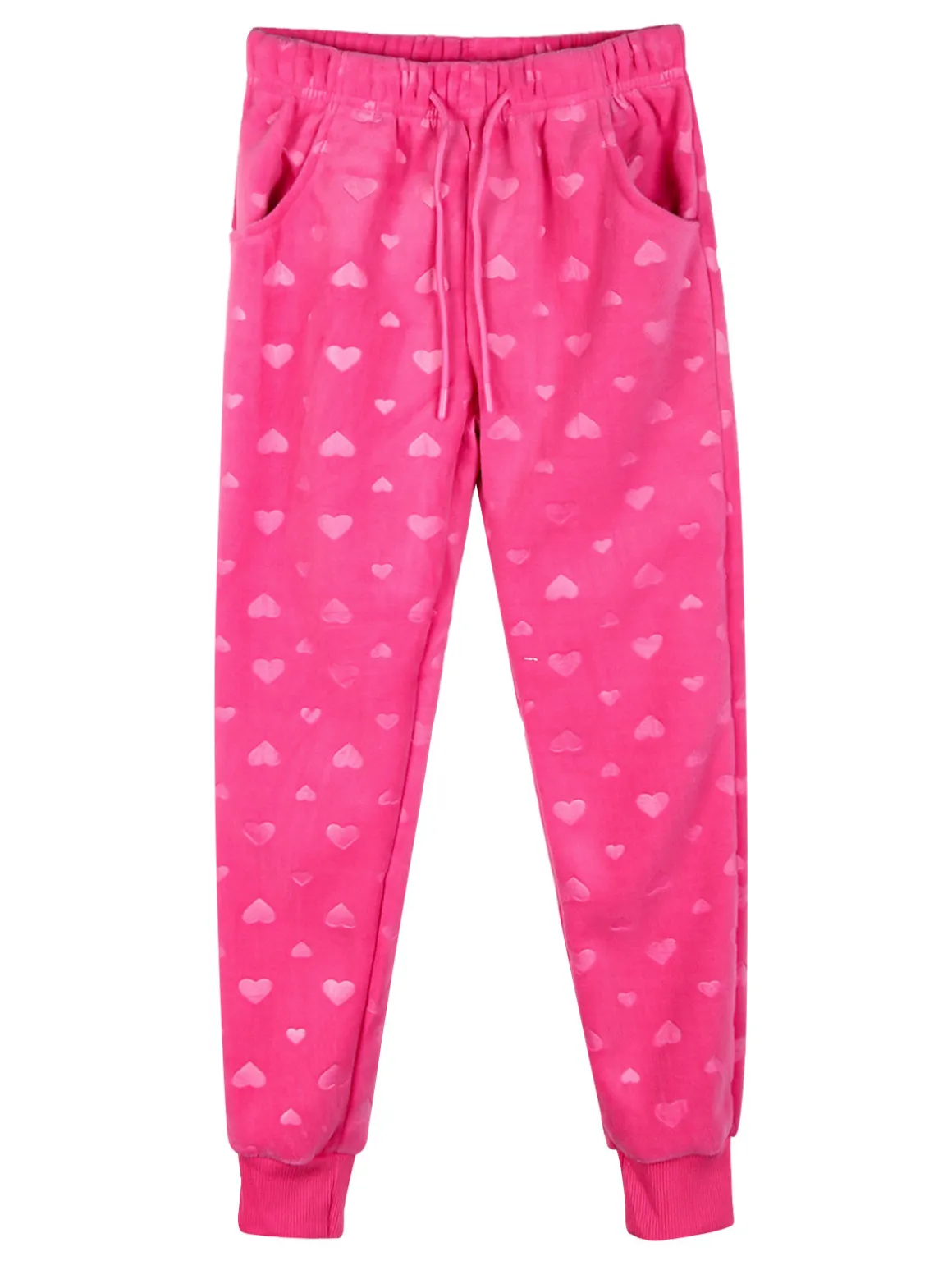 Lady Moda Completo tuta 2 pezzi da bambina in ciniglia - fucsia