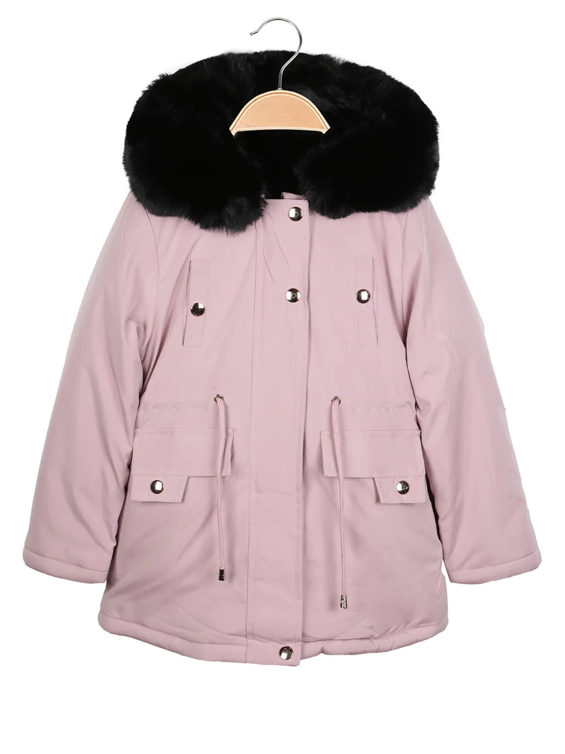Lady Moda Parka imbottito double face da bambina con cappuccio