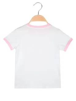 Lady Moda T-shirt da ragazza con cuore di strass sullo scollo
