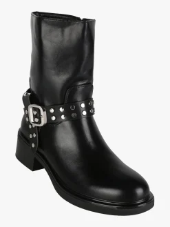 La Flor Stivaletti donna biker con cinturino di borchie