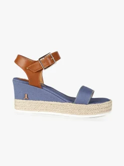 Lancetti Sandali donna in tessuto con zeppa