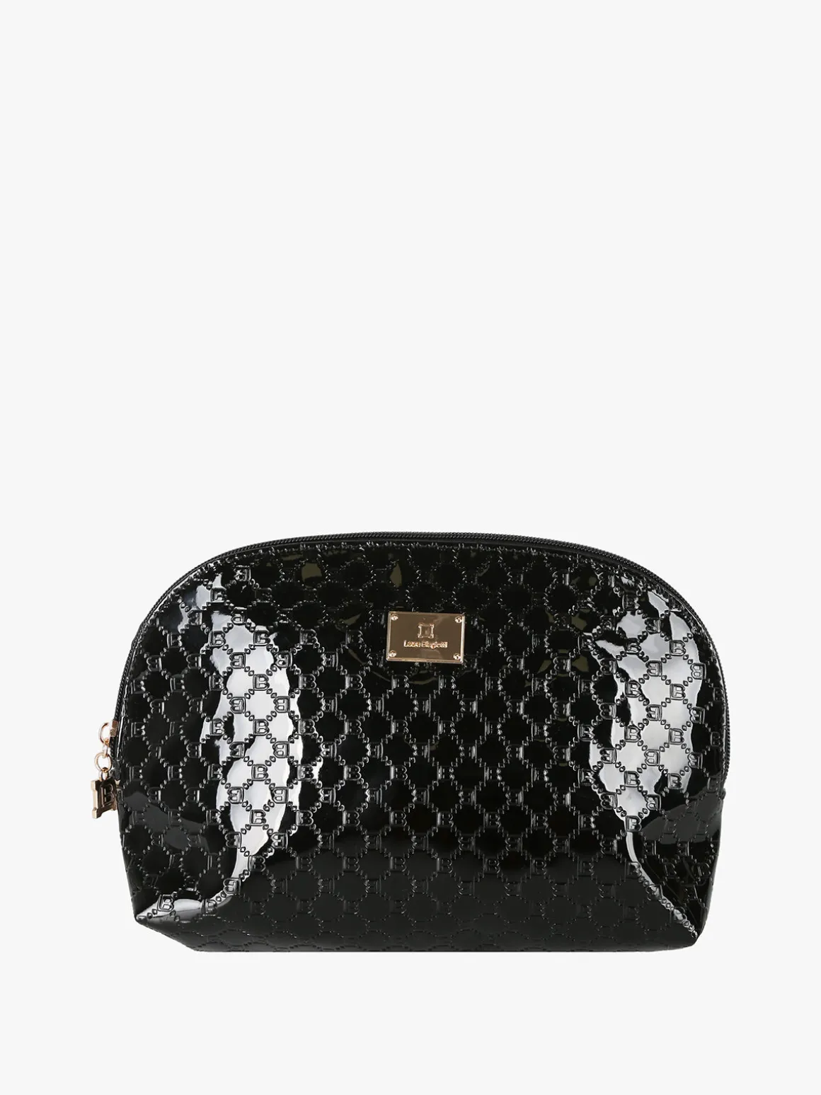 Laura Biagiotti Beauty case donna in vernice con logo - nero