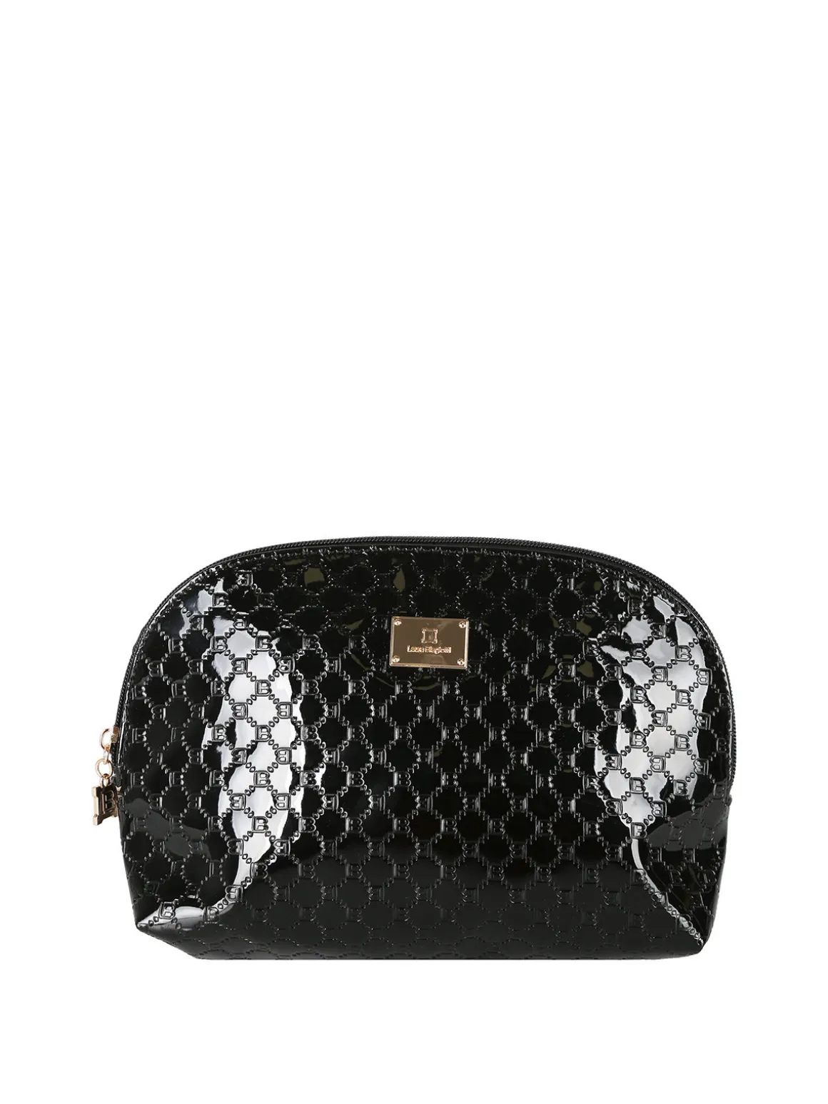 Laura Biagiotti Beauty case donna in vernice con logo - nero