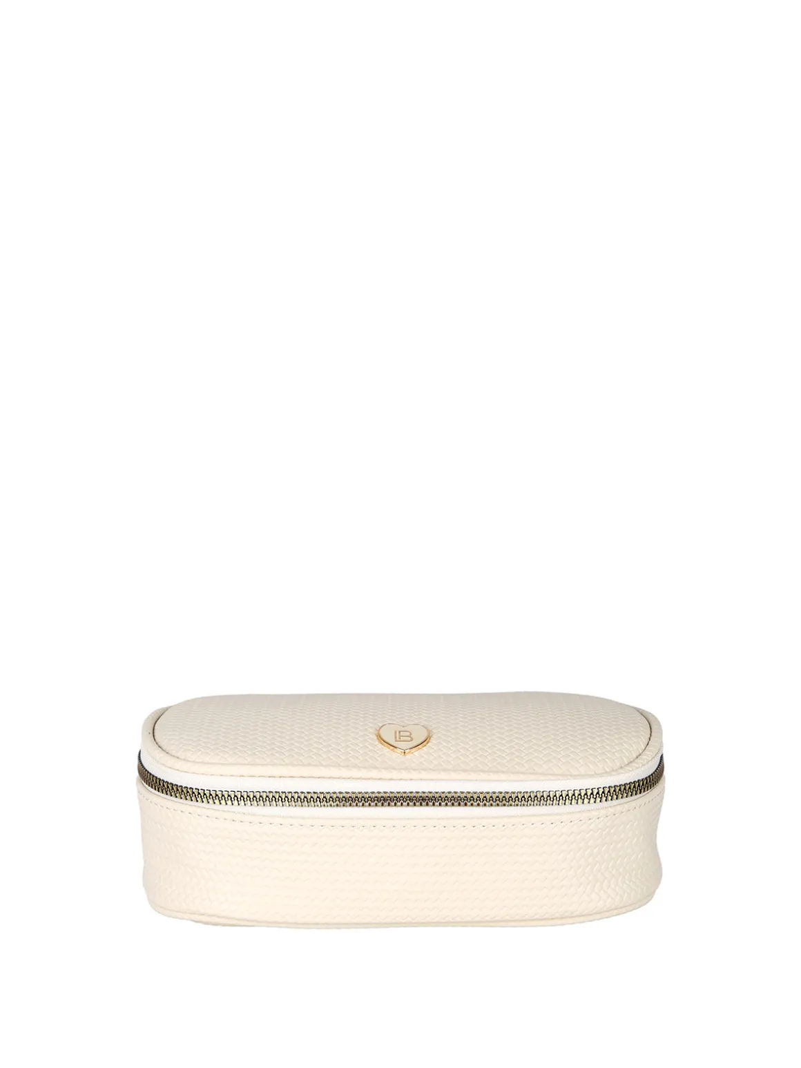 Laura Biagiotti Beauty case da donna in ecopelle con zip - panna