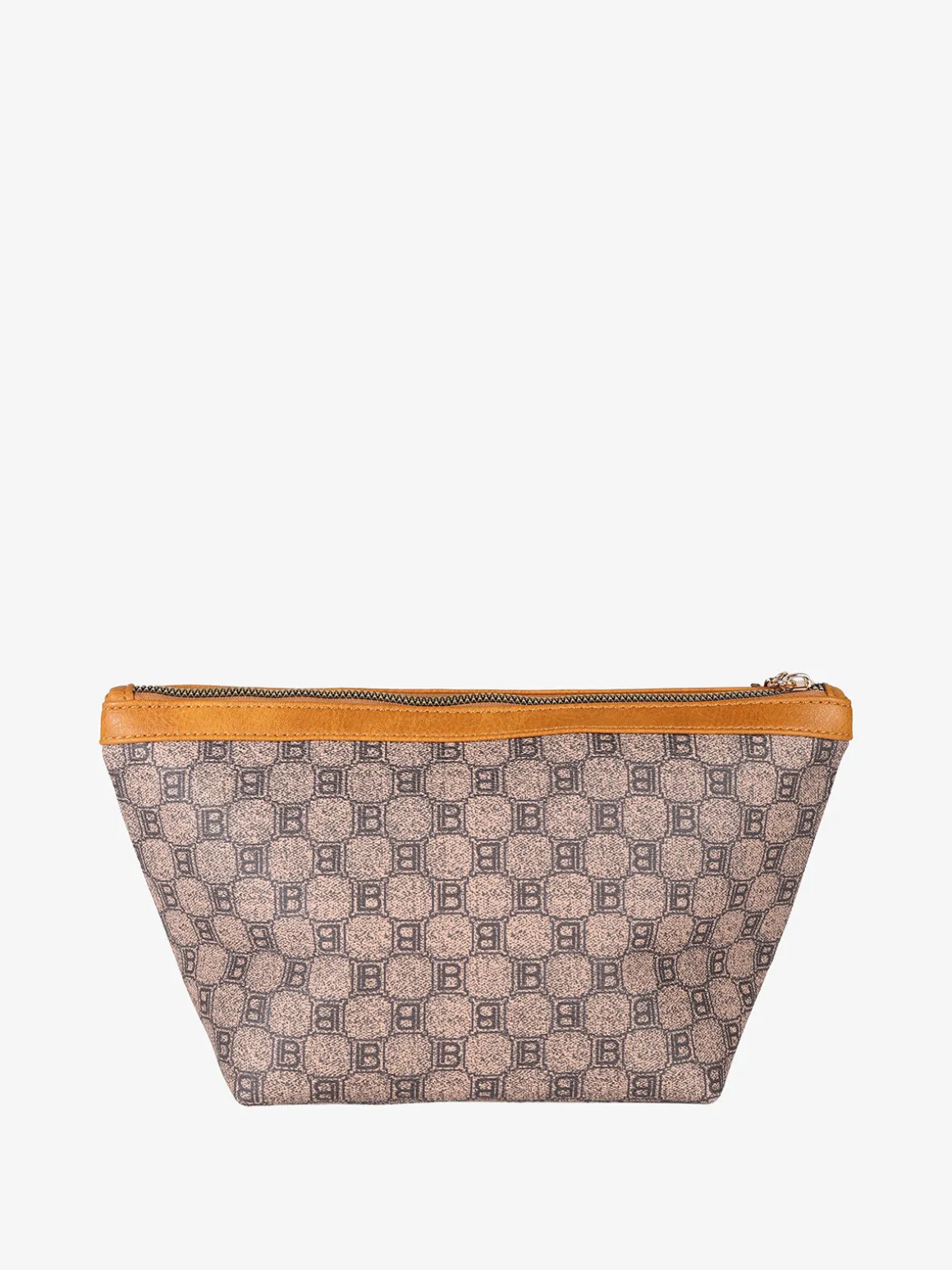 Laura Biagiotti Beauty case donna in ecopelle con logo - marrone