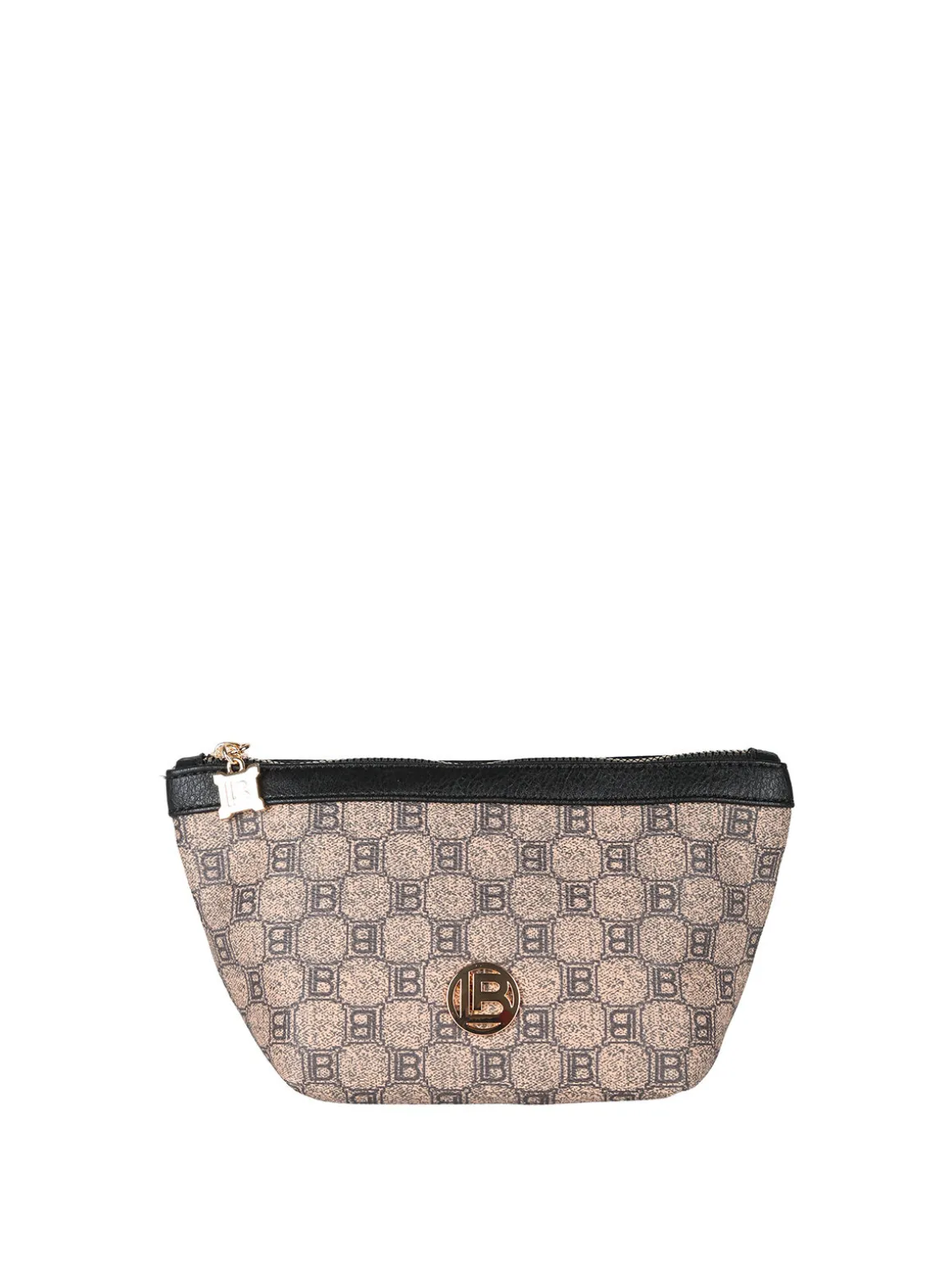 Laura Biagiotti Beauty case donna mini in ecopelle con logo - nero