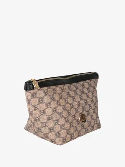 Laura Biagiotti Beauty case donna in ecopelle con logo - nero