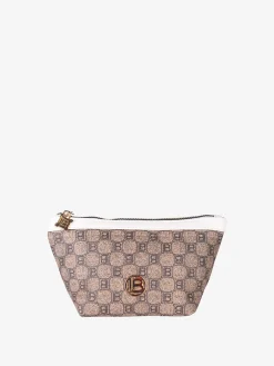 Laura Biagiotti Beauty case donna mini in ecopelle con logo - bianco