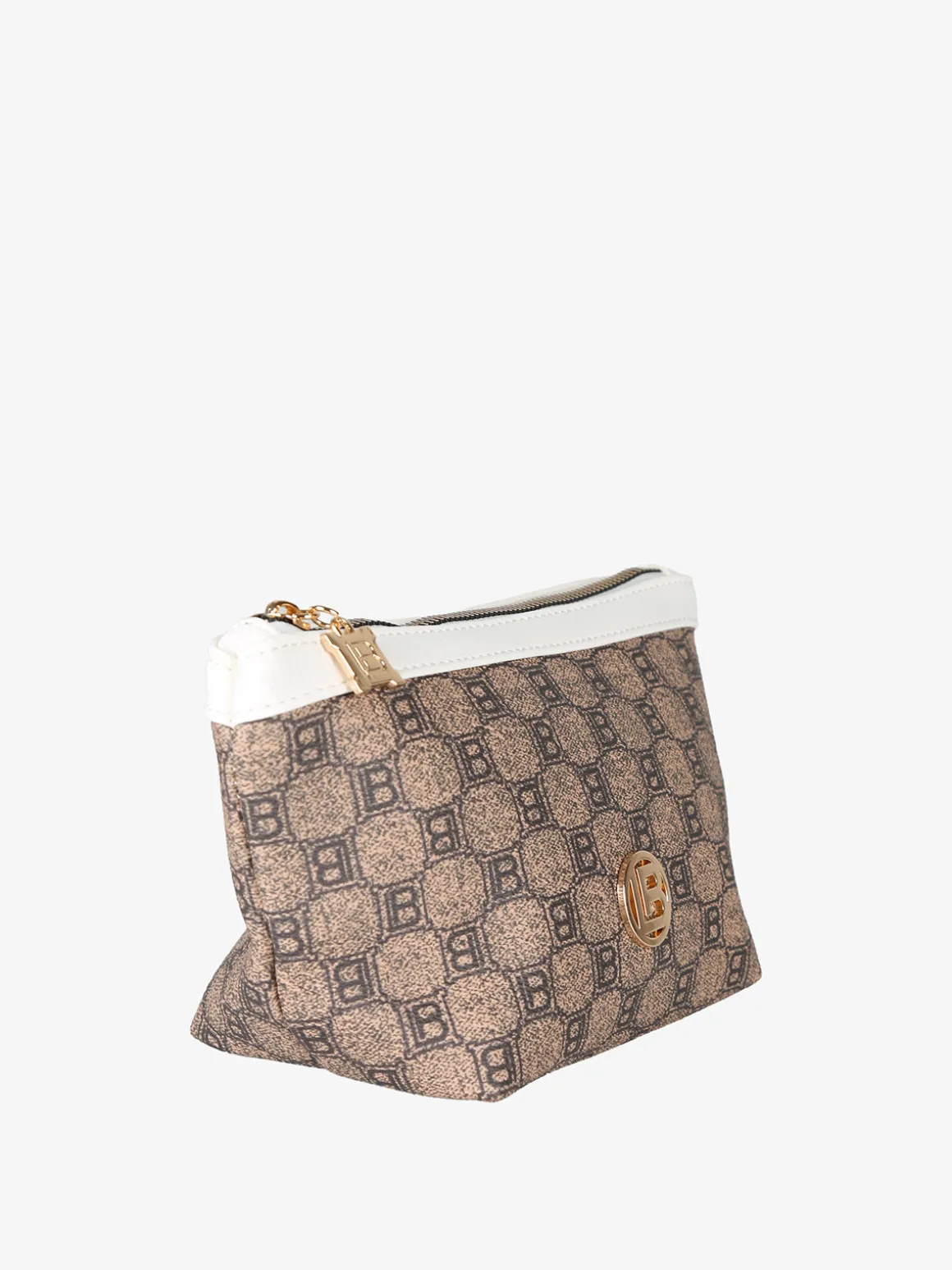 Laura Biagiotti Beauty case donna mini in ecopelle con logo - bianco