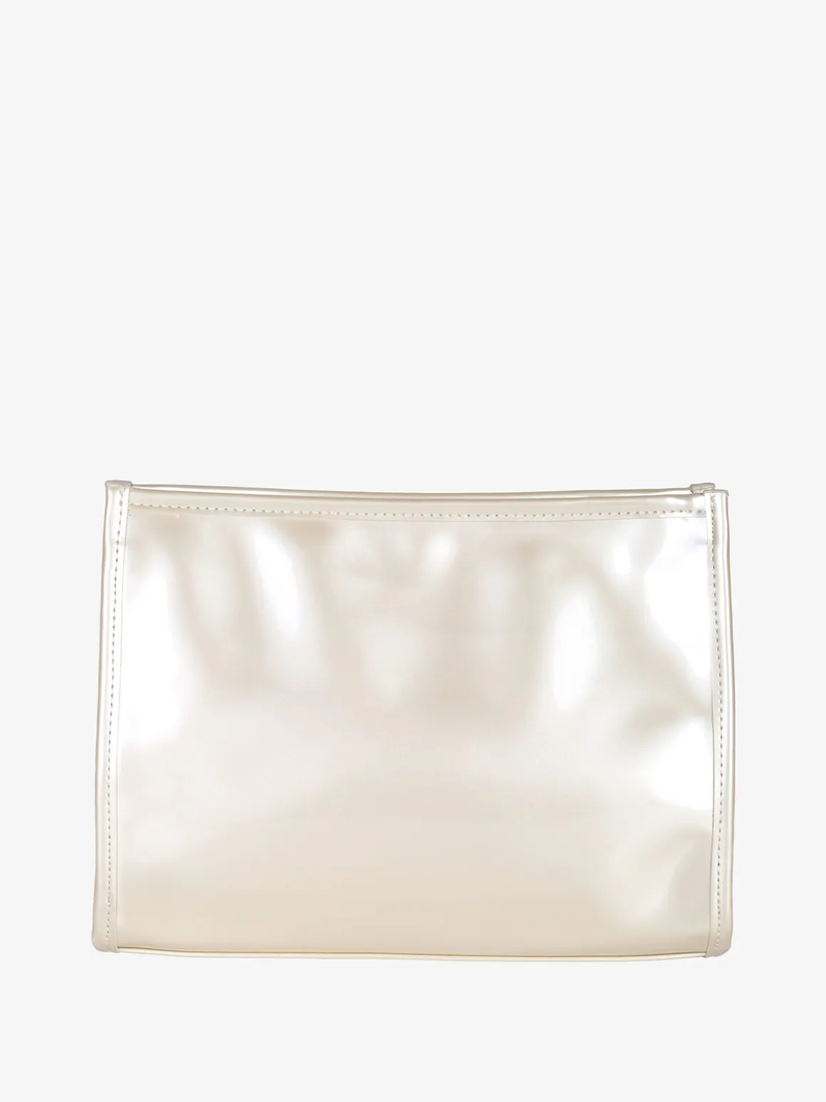 Laura Biagiotti Beauty case in vernice da donna con zip - platino