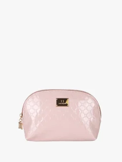 Laura Biagiotti Beauty case mini da donna in vernice con logo - rosa