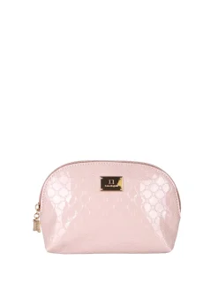 Laura Biagiotti Beauty case mini da donna in vernice con logo - rosa