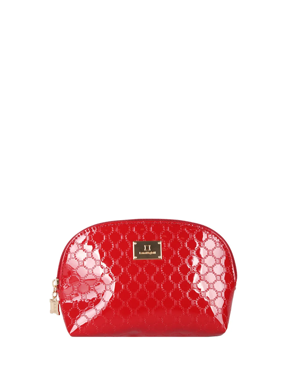 Laura Biagiotti Beauty case mini da donna in vernice con logo - rosso