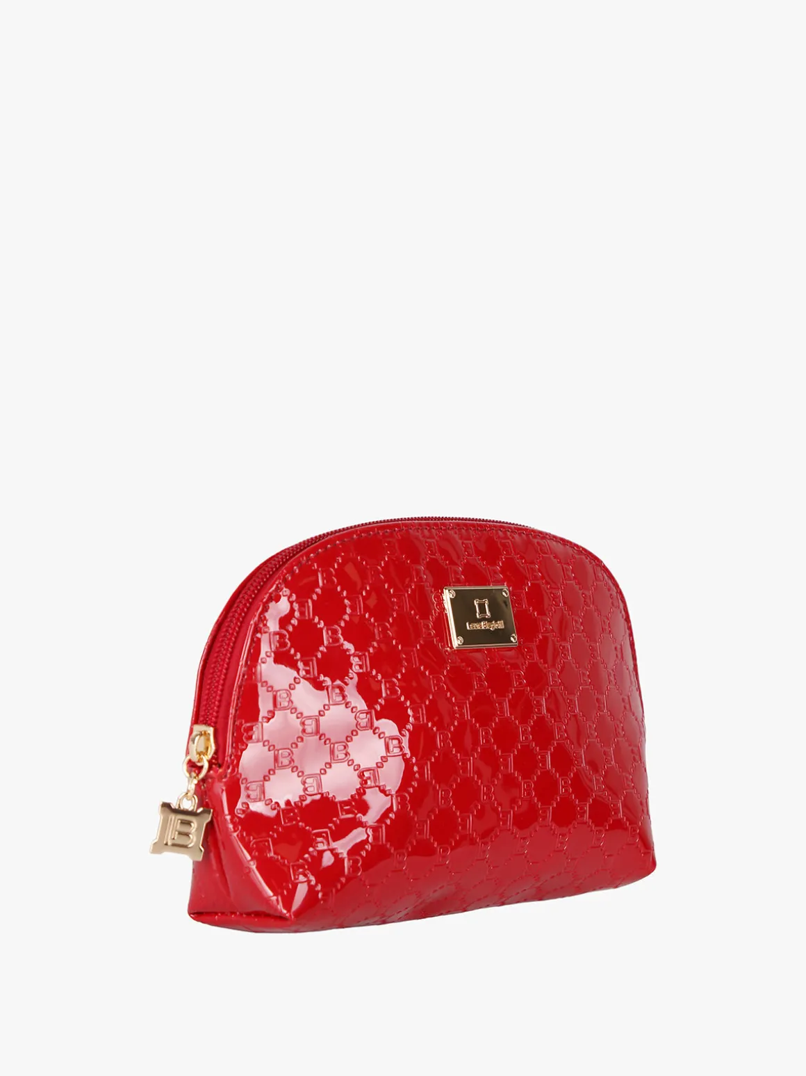 Laura Biagiotti Beauty case mini da donna in vernice con logo - rosso