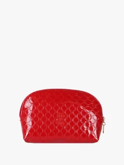 Laura Biagiotti Beauty case mini da donna in vernice con logo - rosso