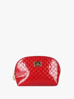 Laura Biagiotti Beauty case mini da donna in vernice con logo - rosso