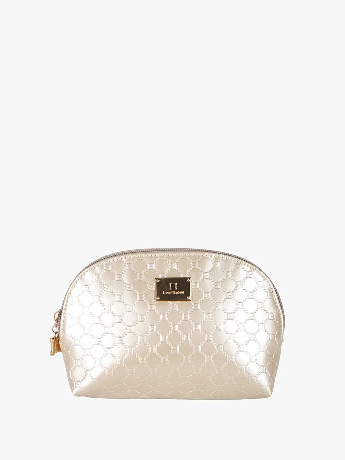 Laura Biagiotti Beauty case mini da donna in vernice con logo - oro