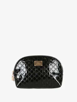 Laura Biagiotti Beauty case mini da donna in vernice con logo - nero