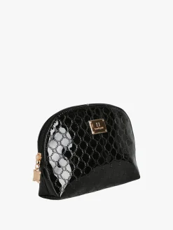 Laura Biagiotti Beauty case mini da donna in vernice con logo - nero