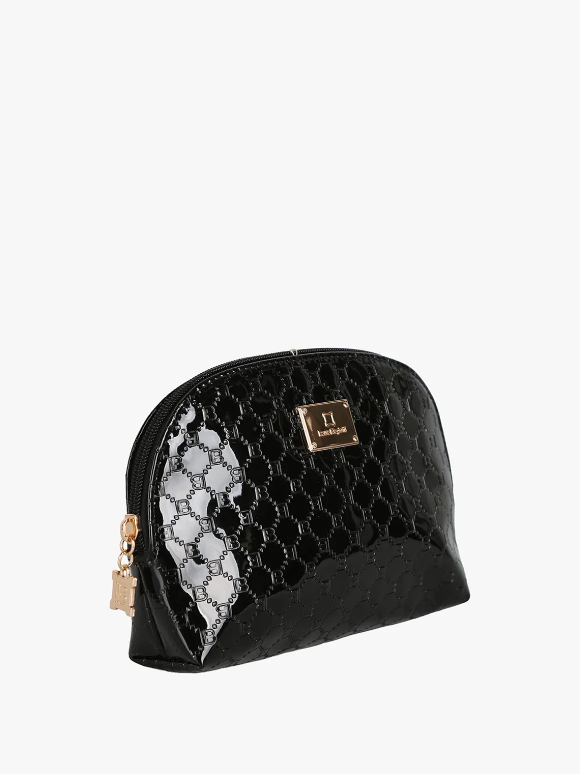 Laura Biagiotti Beauty case mini da donna in vernice con logo - nero