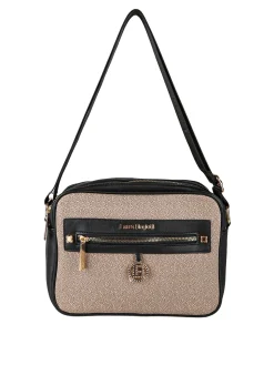 Laura Biagiotti Borsa a tracolla da donna con dettaglio di strass - nero