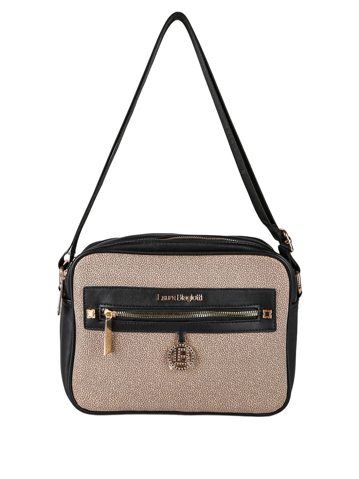 Laura Biagiotti Borsa a tracolla da donna con dettaglio di strass - nero