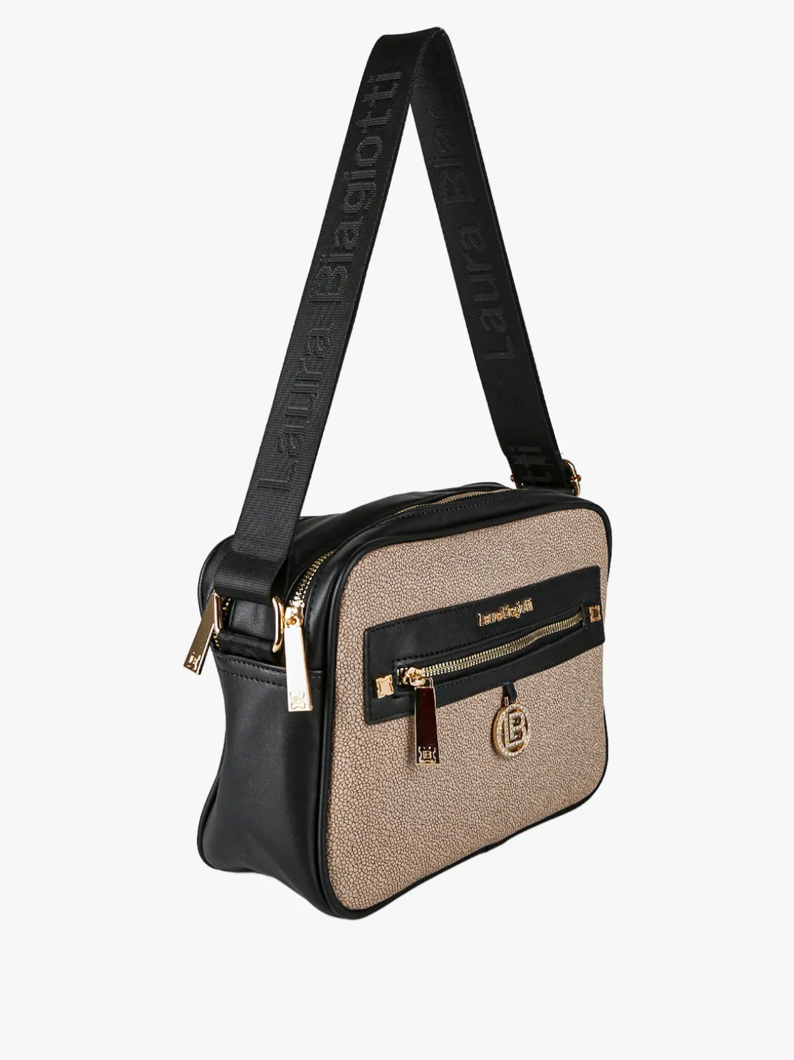 Laura Biagiotti Borsa a tracolla da donna con dettaglio di strass - nero