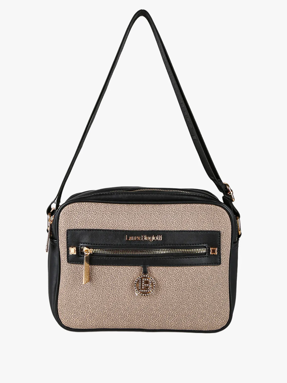 Laura Biagiotti Borsa a tracolla da donna con dettaglio di strass - nero