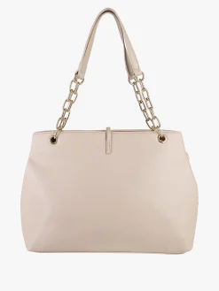Laura Biagiotti Borsa donna con ecopelo e doppi manici a catena - beige
