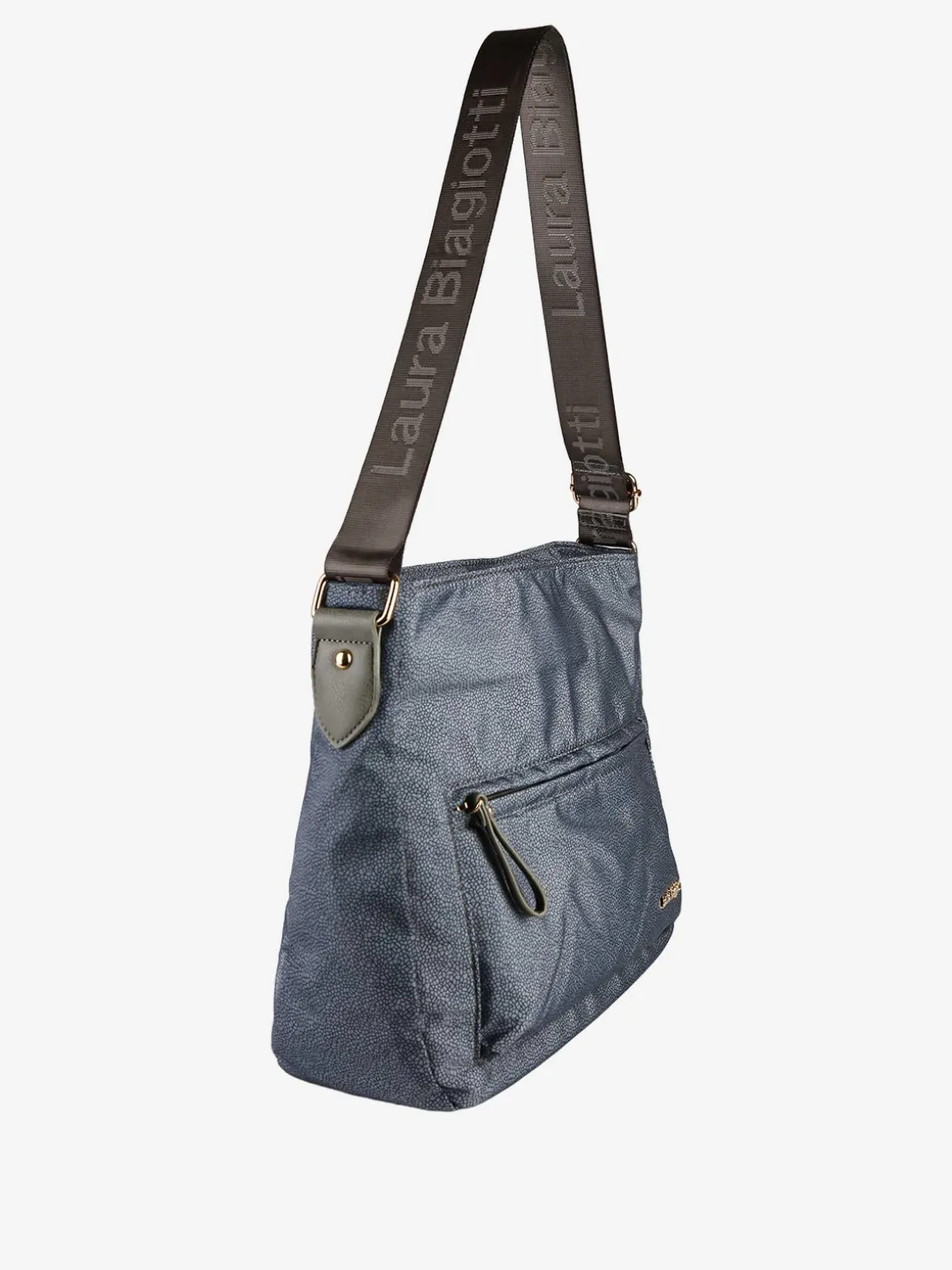 Laura Biagiotti Borsa donna grande a tracolla in nylon - grigio