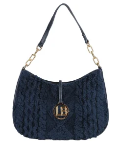 Laura Biagiotti Borsa donna hobo con ecopelo - blu scuro