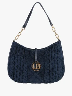 Laura Biagiotti Borsa donna hobo con ecopelo - blu scuro