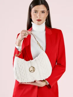 Laura Biagiotti Borsa donna hobo con ecopelo - panna