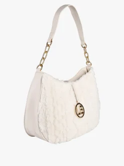 Laura Biagiotti Borsa donna hobo con ecopelo - panna