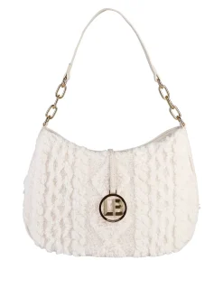 Laura Biagiotti Borsa donna hobo con ecopelo - panna