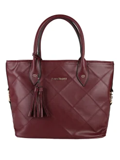 Laura Biagiotti Borsa donna tote con trama a rombi - bordeaux