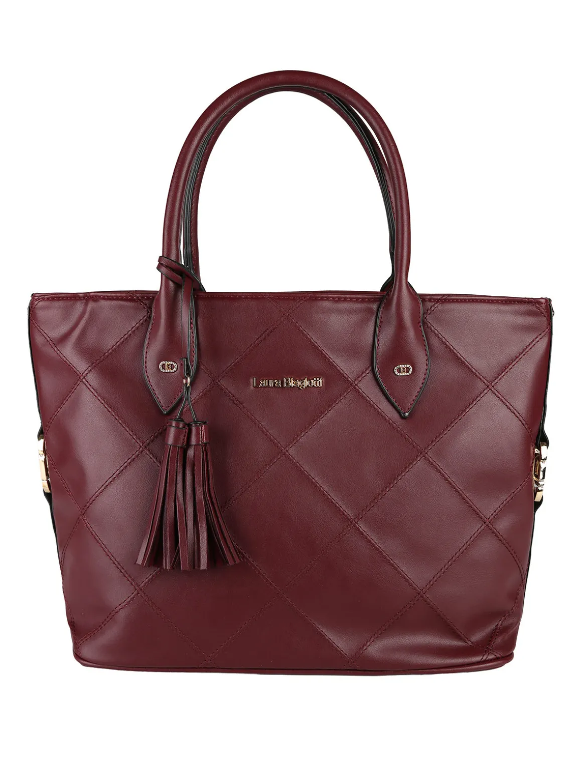 Laura Biagiotti Borsa donna tote con trama a rombi - bordeaux