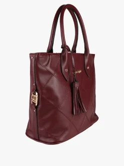 Laura Biagiotti Borsa donna tote con trama a rombi - bordeaux