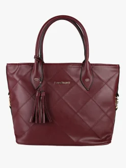 Laura Biagiotti Borsa donna tote con trama a rombi - bordeaux