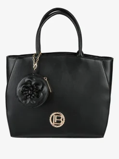 Laura Biagiotti Borsa donna tote in ecopelle con portamonete a fiore - nero