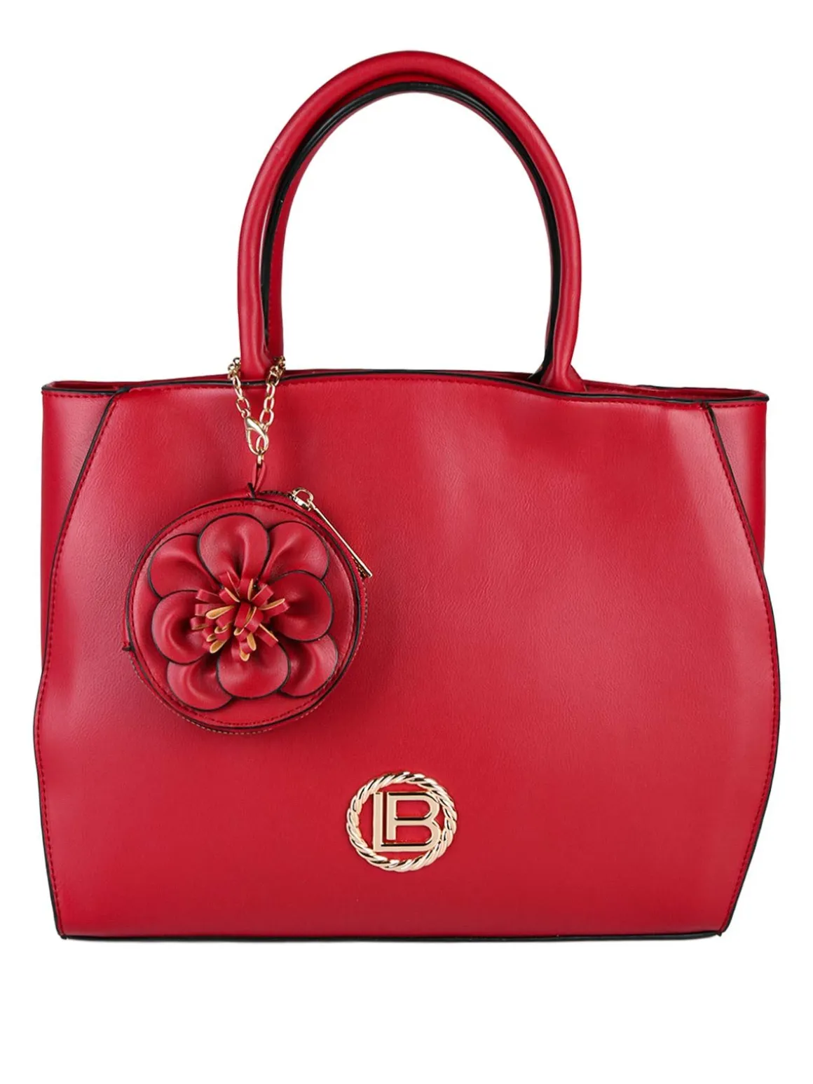 Laura Biagiotti Borsa donna tote in ecopelle con portamonete a fiore - rosso