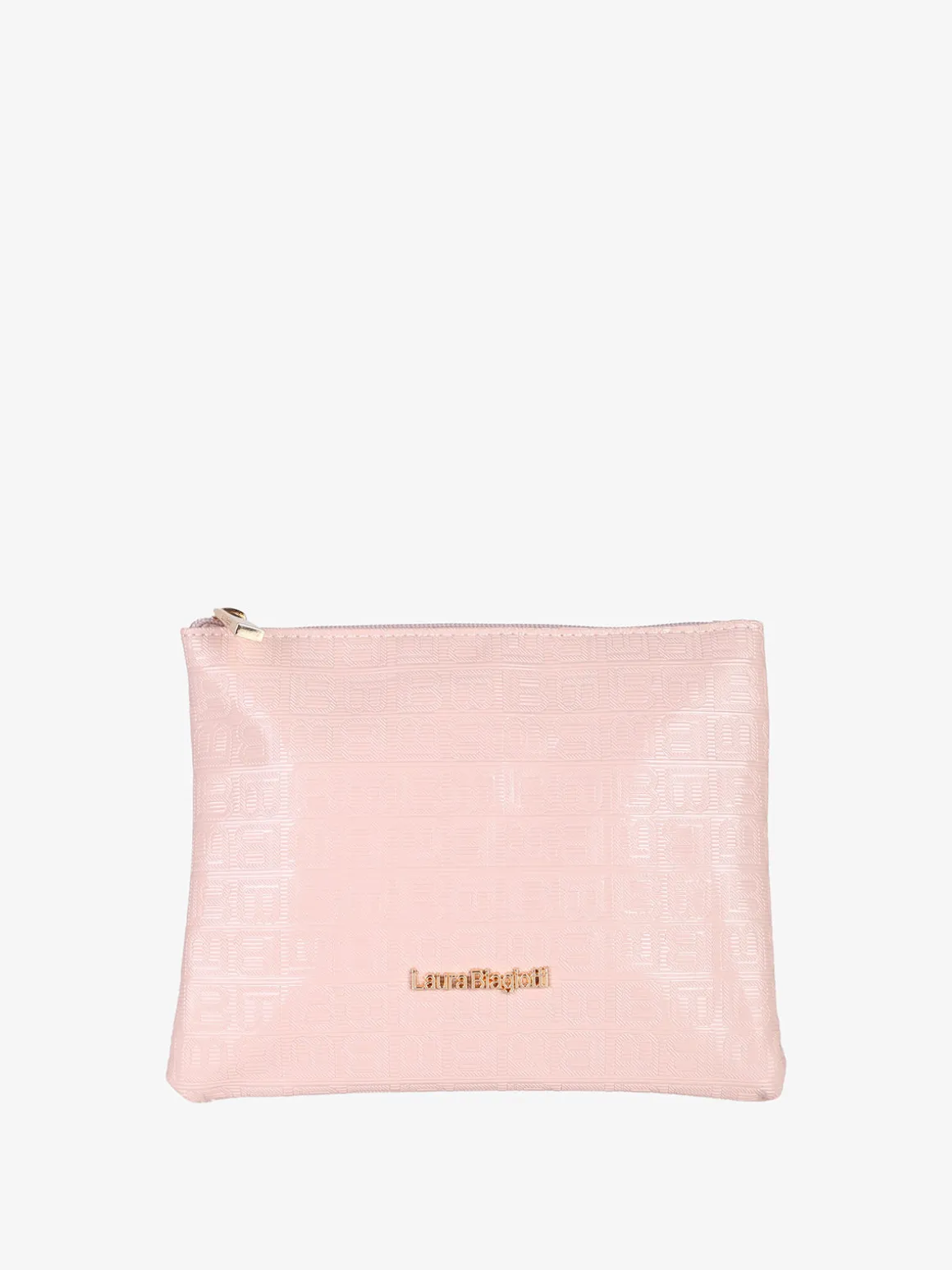 Laura Biagiotti Bustina donna in vernice con zip - cipria