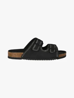 Laura Biagiotti Ciabatte donna con doppia fibbia e strass - nero