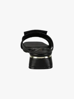 Laura Biagiotti ciabatte donna in vernice con tacco basso e fascia decorativa con logo - nero