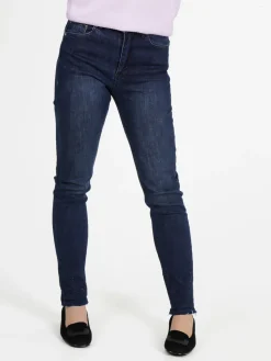 Laura Biagiotti Jeans donna slim fit con strass sul finale e cucitura taglio laser