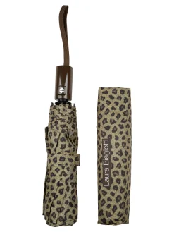 Laura Biagiotti Ombrello animalier pieghevole automatico - beige